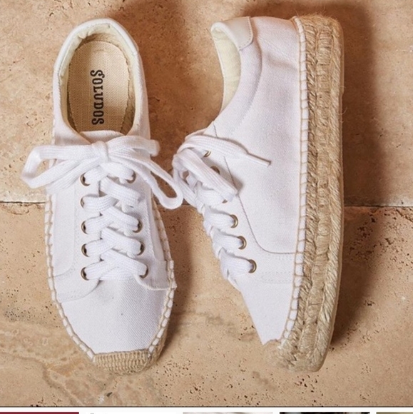 Soludos Shoes - Soludos White Espadrille Platform Tennis Sneaker 11